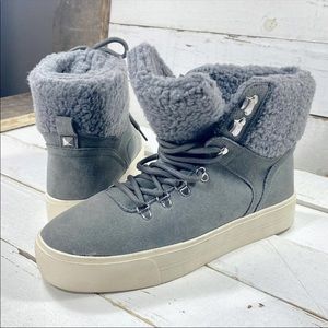Authentic Marc Fisher Darlene Faux Shearling Suede Boots